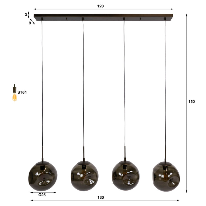 Hanglamp Stellar 4-lichts | Sienna Bruin