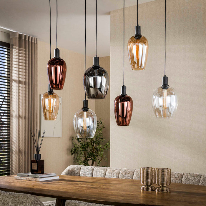 Hanglamp Amfora 7-lichts | Zwart