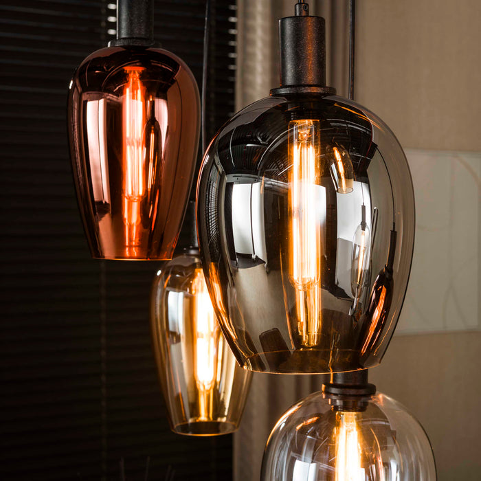 Hanglamp Amfora 7-lichts | Zwart