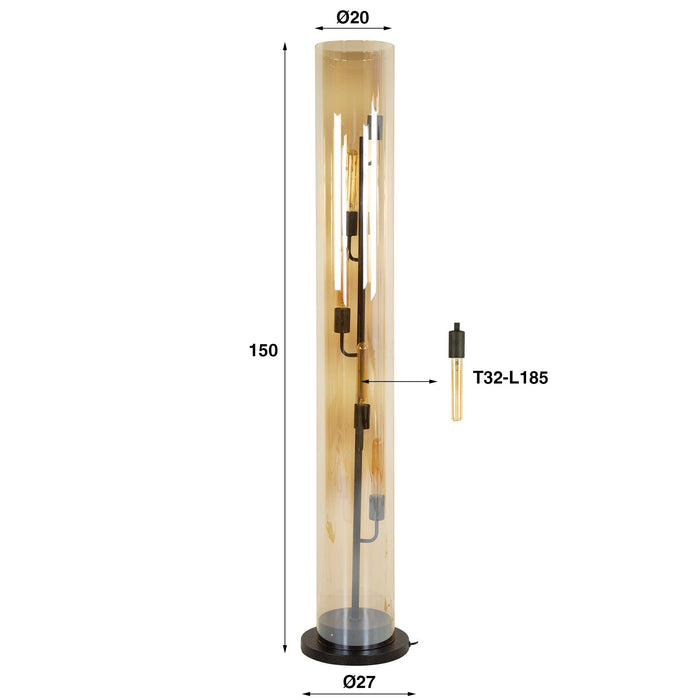 Vloerlamp Tube Glass | 150cm