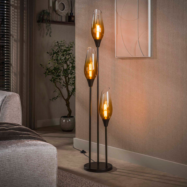 Vloerlamp Cocoon 3L - Sienna Brown Shaded