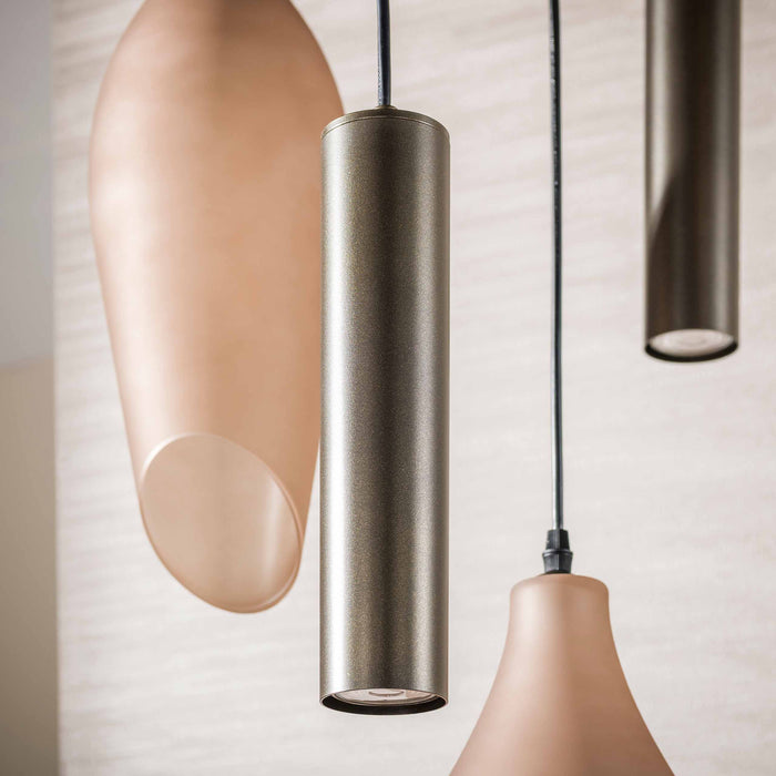 Hanglamp Cocoon Pendel Getrapt 5L | Bruin-Frosted