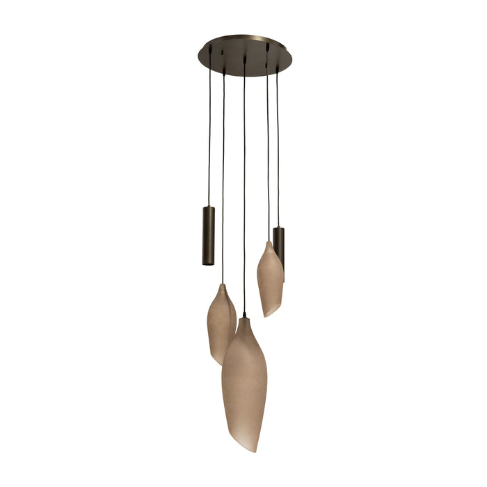 Hanglamp Cocoon Pendel Getrapt 5L | Bruin-Frosted