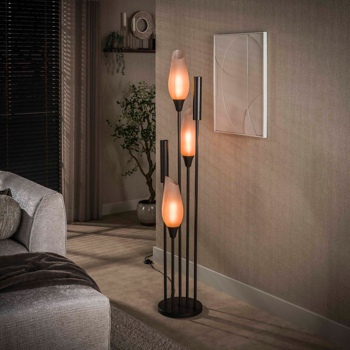Vloerlamp Cocoon 5L - Sienna Bruin Frosted