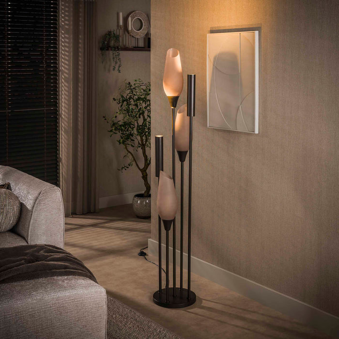 Vloerlamp Cocoon 5L - Sienna Bruin Frosted