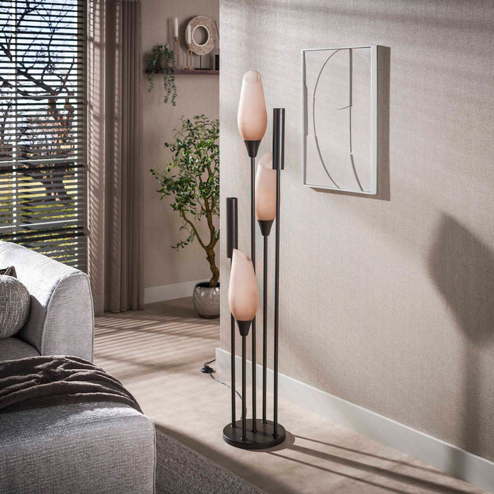 Vloerlamp Cocoon 5L - Sienna Bruin Frosted