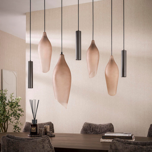 Hanglamp Cocoon pendel 7L - Sienna Brown Frosted
