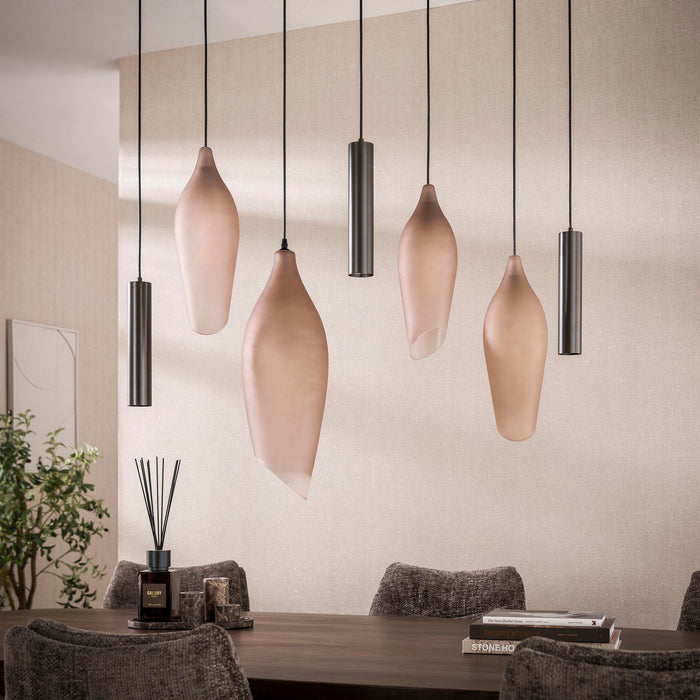 Hanglamp Cocoon pendel 7L - Sienna Bruin Frosted