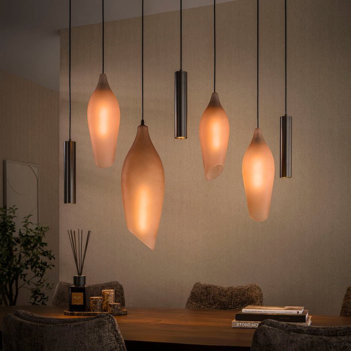 Hanglamp Cocoon pendel 7L - Sienna Bruin Frosted