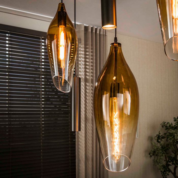 Hanglamp Cocoon Pendel 5L - Sienna Bruin Shaded
