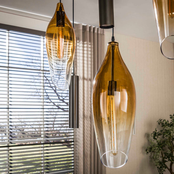 Hanglamp Cocoon Pendel 5L - Sienna Bruin Shaded