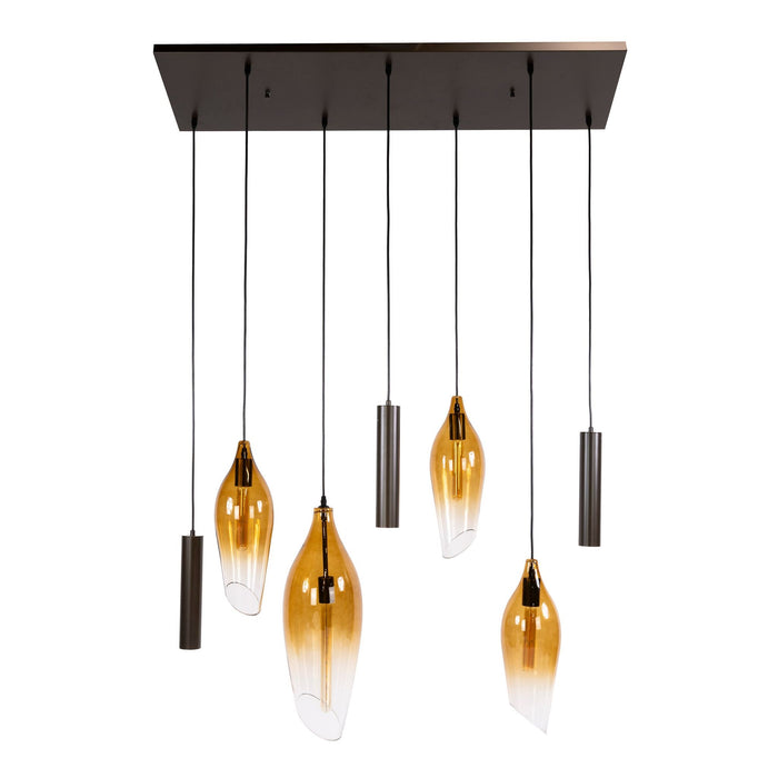 Hanglamp Cocoon Pendel 5L - Sienna Bruin Shaded