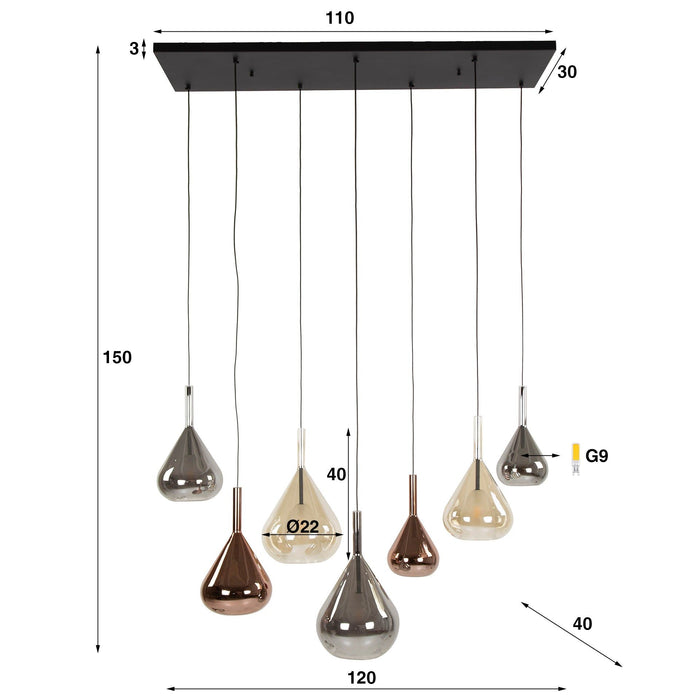 Hanglamp Wings 4+3L