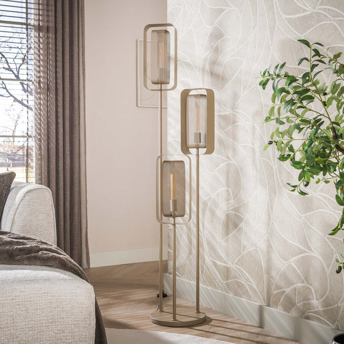 Vloerlamp Mesh Rotate Getrapt 3-Lichts | Beige