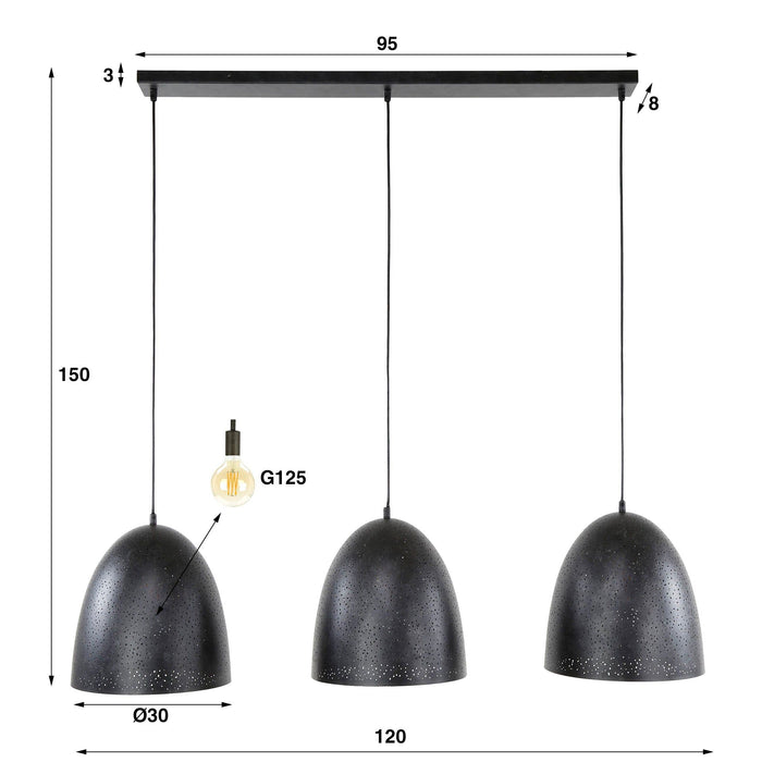 Hanglamp Kosmos 3L - Artic zwart