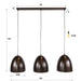 Hanglamp Kosmos 3-lichts | Bruin