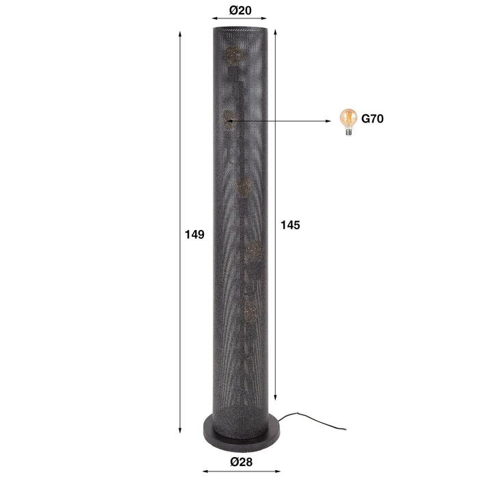 Vloerlamp Tubon Mesh | 149cm