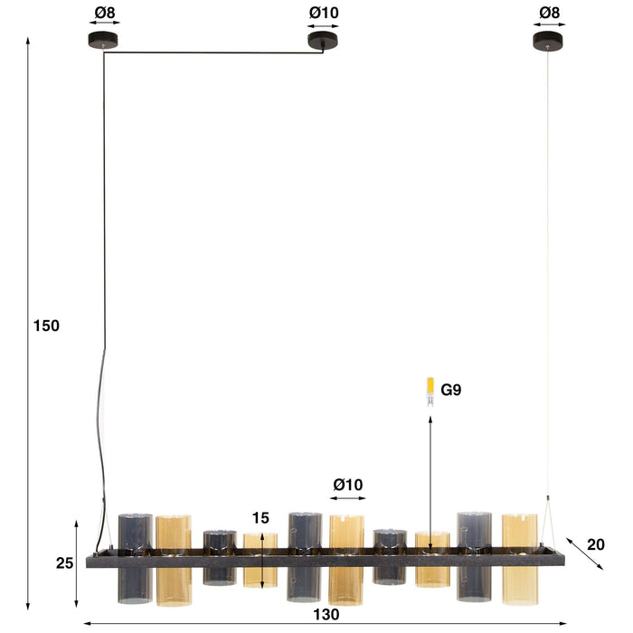 Hanglamp Cylinder Glass 10L