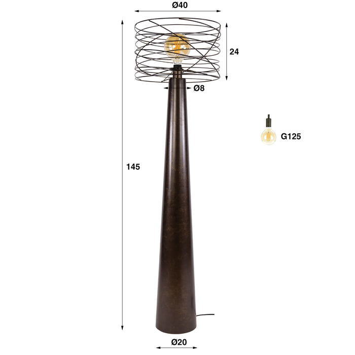 Vloerlamp Curl | Bruin