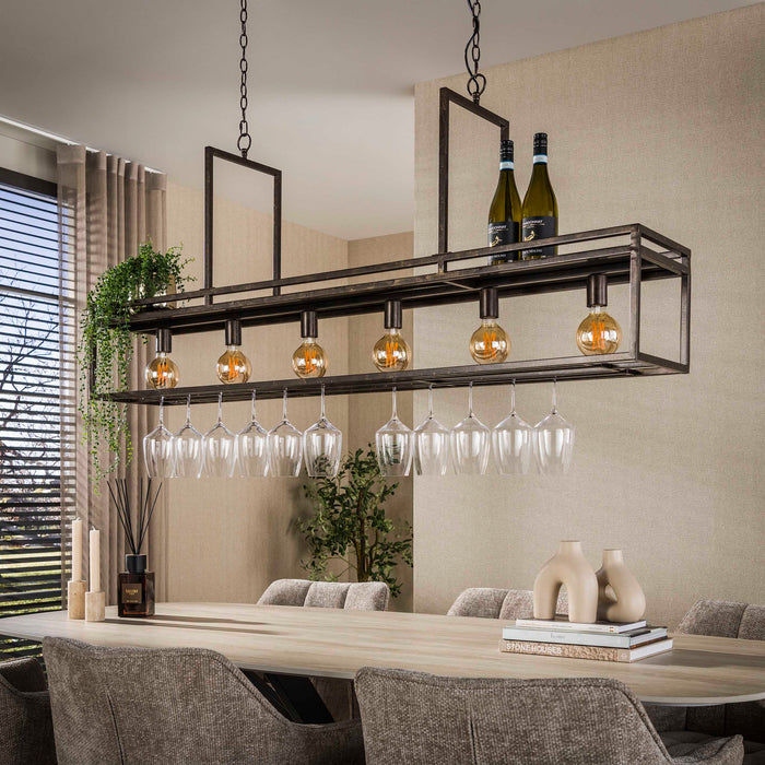 Hanglamp Decorate 6-lichts | Bruin