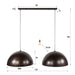 Hanglamp Dome 2-lichts | Bruin