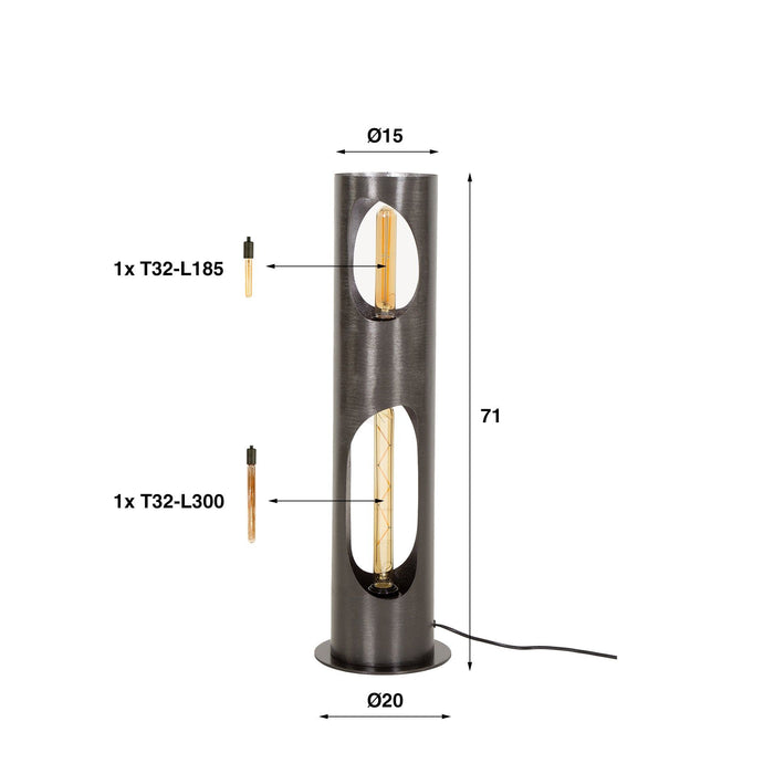 Vloerlamp Organic Cylinder | 71cm