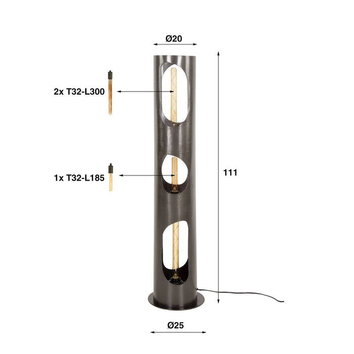 Vloerlamp Organic Cylinder | 111cm