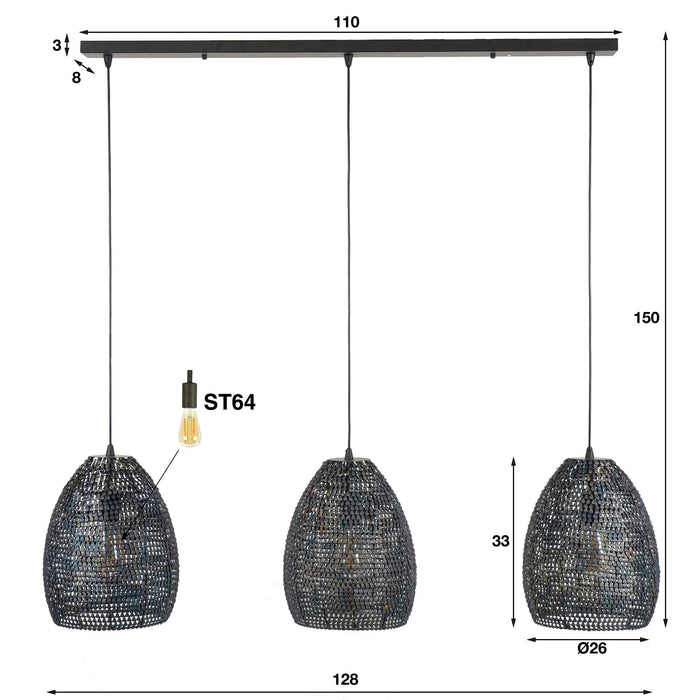 Hanglamp Armor Oval 3L
