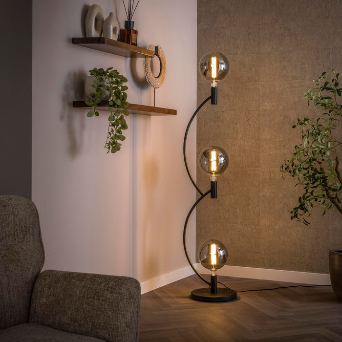 Vloerlamp Arcus | Zwart bruin 160cm