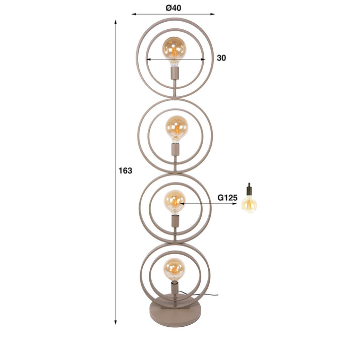 Vloerlamp Turn Around | Charcoal 163cm