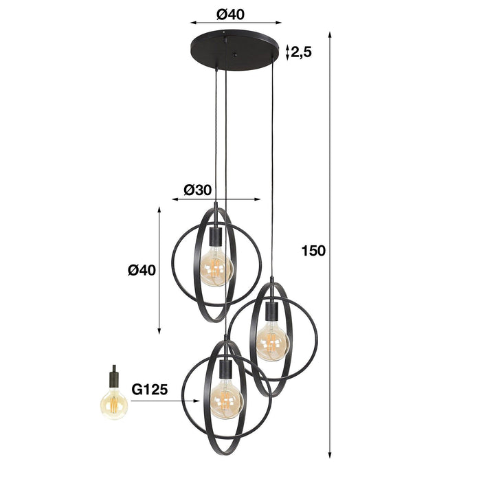 Hanglamp Turn Around getrapt 3L - Beige