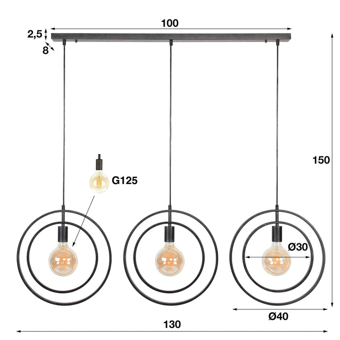 Hanglamp Turn Around 3L - Beige