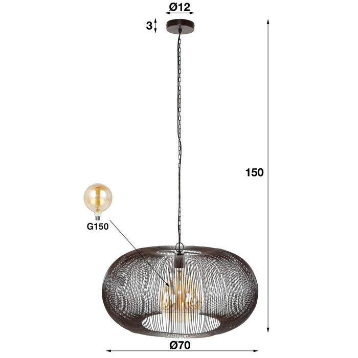 Hanglamp Copper Twist 1L Ø70