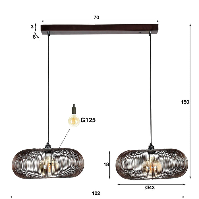 Hanglamp Copper Twist 2L