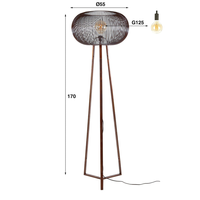 Vloerlamp Copper Twist | 170cm