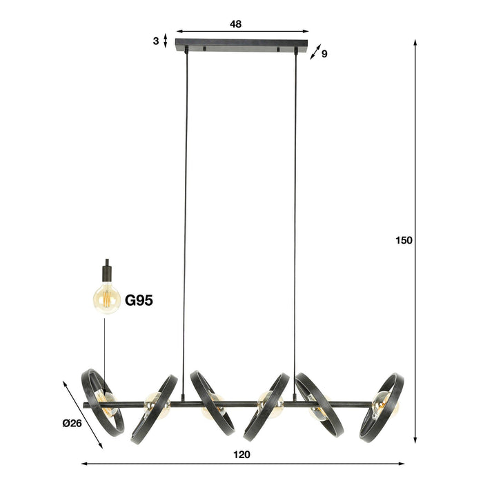 Hanglamp Hover 6L - Beige