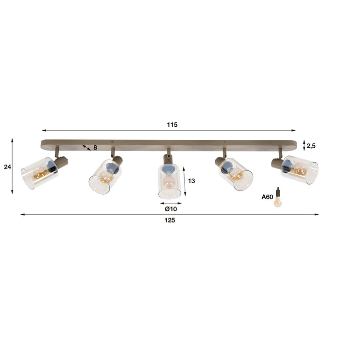 Plafondlamp Sepiora 5L | Beige