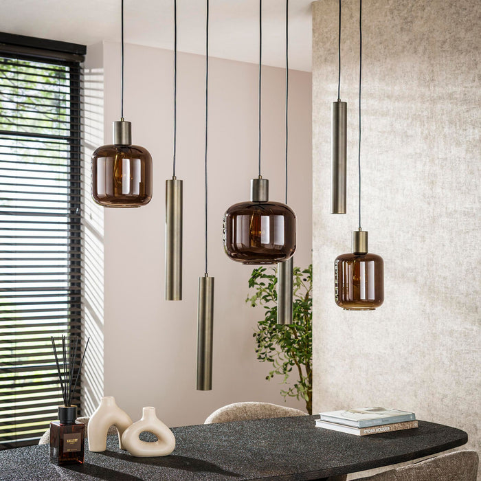Hanglamp Bronza 4+3L