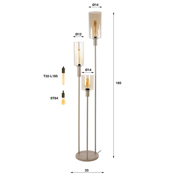 Vloerlamp Sepiora | Beige