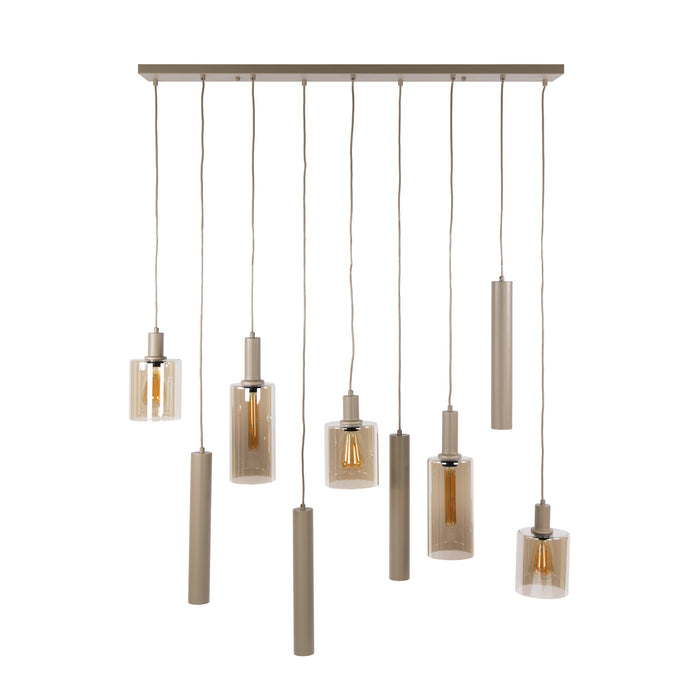 Hanglamp Sepiora 5+4-lichts | Beige