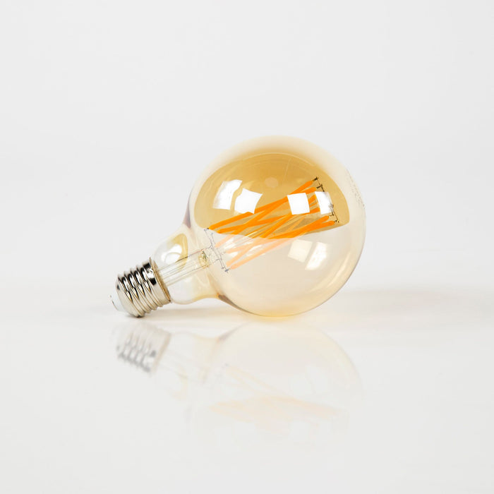 Lichtbron LED [G95] filament bol Ø9,5cm - Amber glas