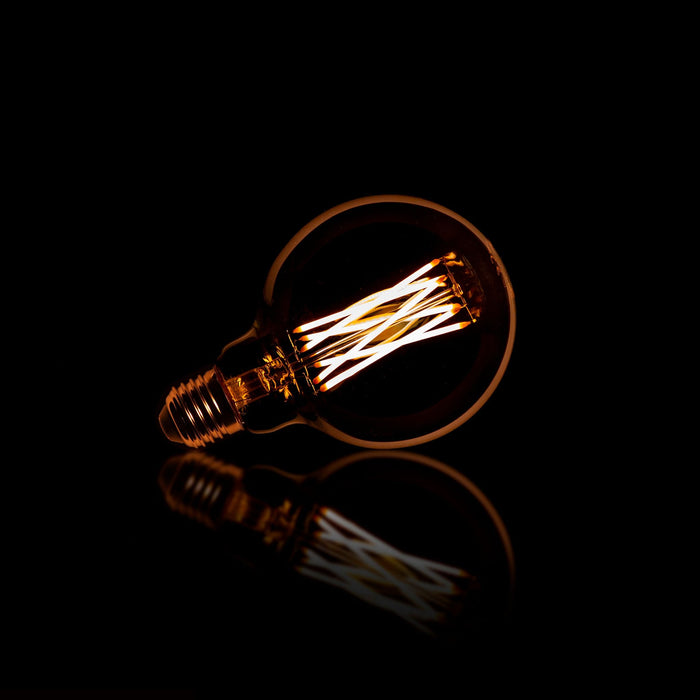 Lichtbron LED [G95] filament bol Ø9,5cm - Amber glas
