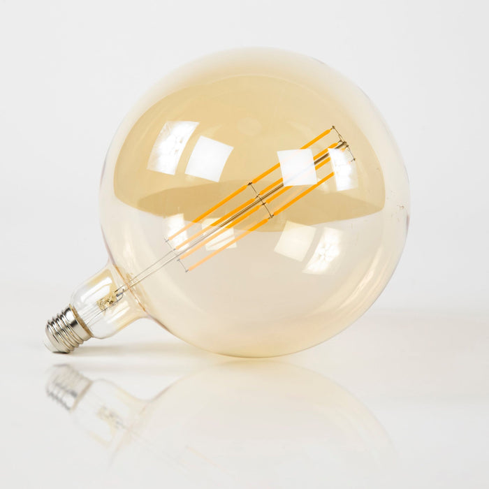 Lichtbron LED [G200] filament bol Ø20 - Amber glas