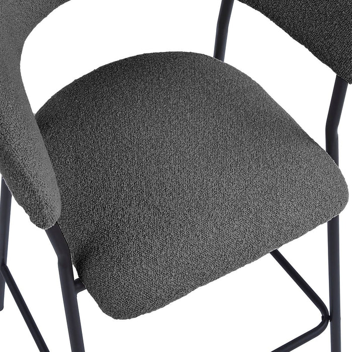 Barkruk Ava – Bouclé Antraciet