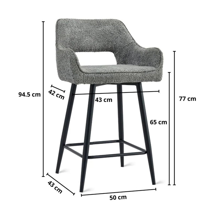 Barkruk Ray – Stof Antraciet
