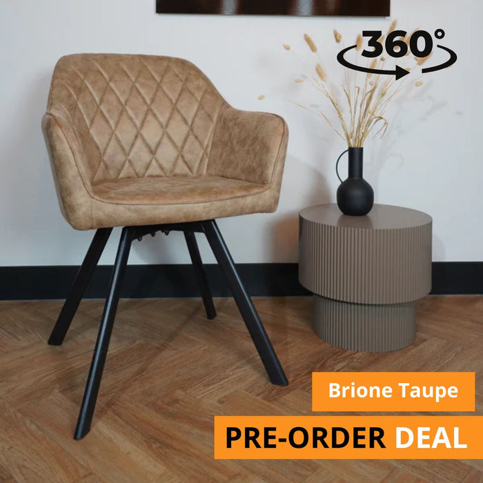 Eetkamerstoel Brione - Microvezel Taupe