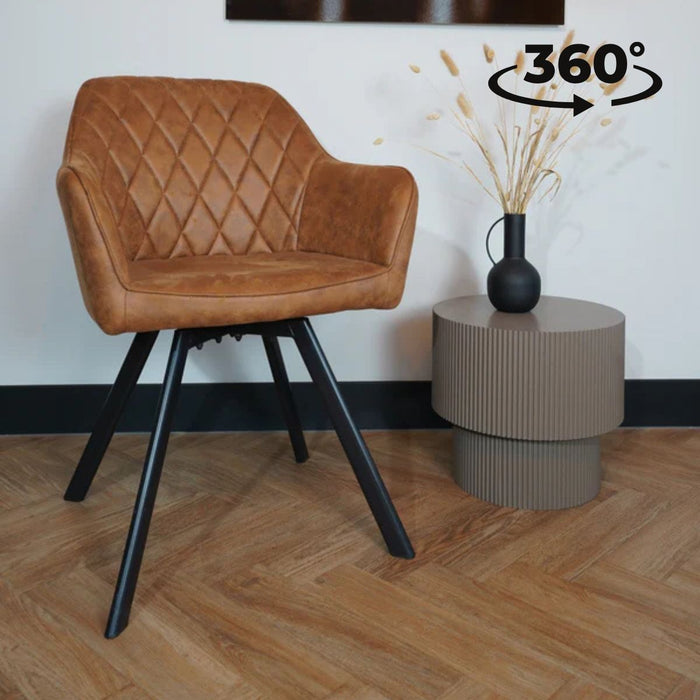 Eetkamerstoel Brione - Microvezel Cognac