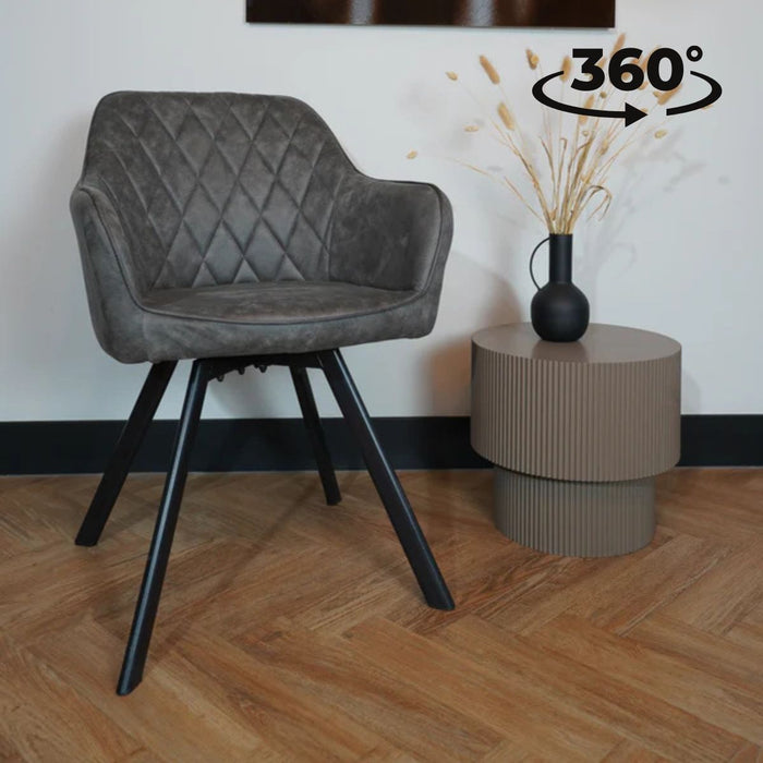 Eetkamerstoel Brione - Microvezel Grijs