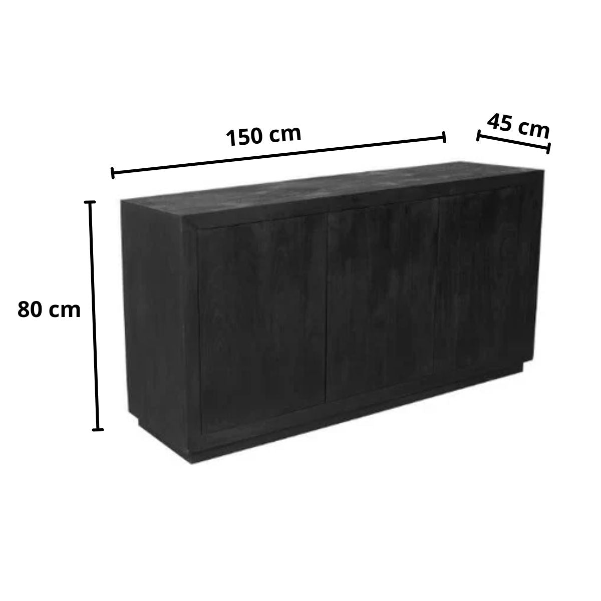 Dressoir Brussel 3 deur | Zwart