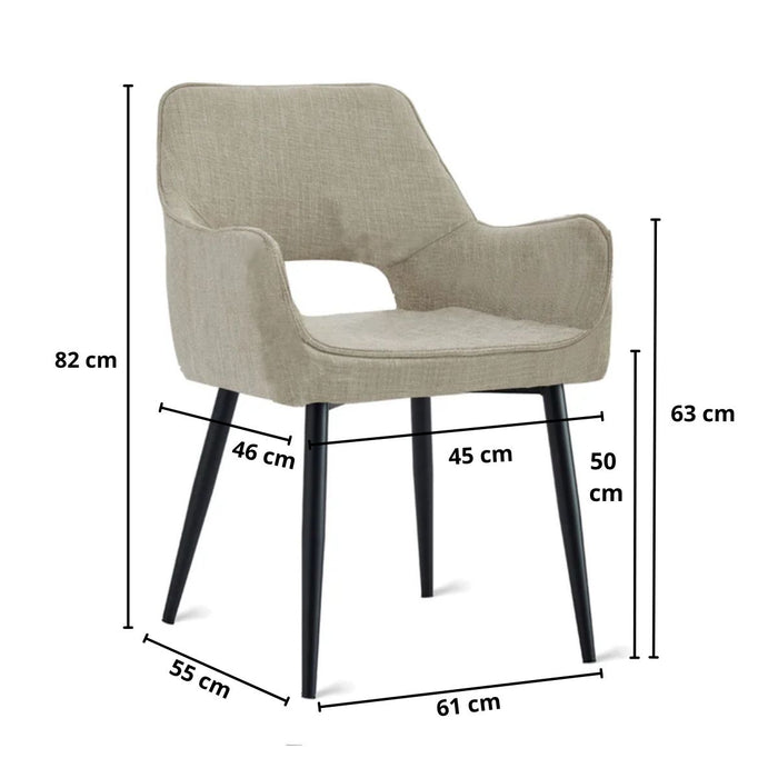 Eetkamerstoel Ray – Stof Crème